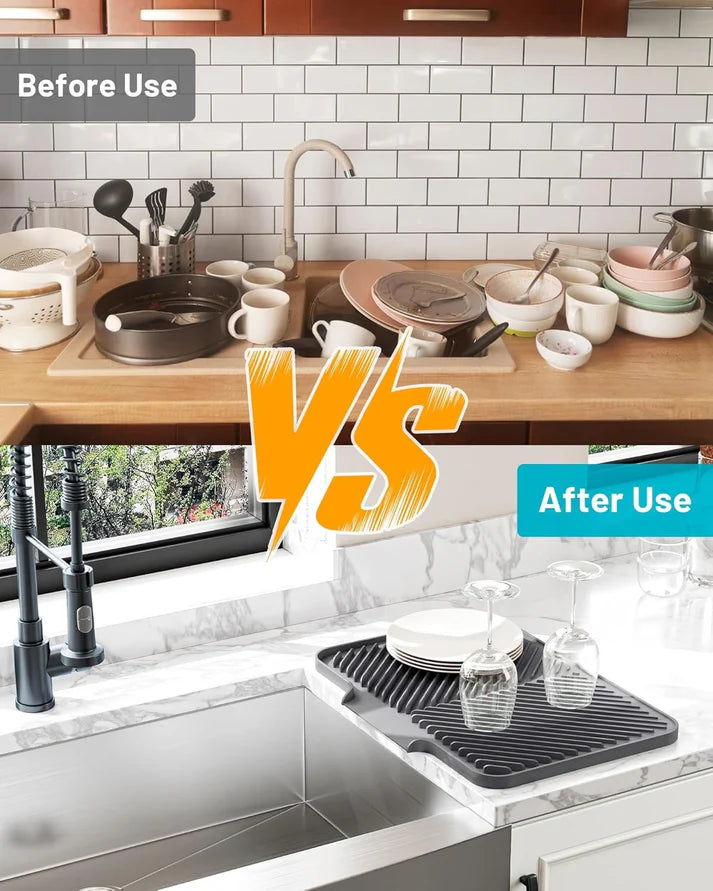 Kitchen Counter Dish Drying Mat